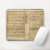 Pagina's uit de kern van de "Kunst van de Fugue" Muismat (Met muis)