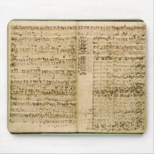 Pagina's uit de kern van de "Kunst van de Fugue" Muismat