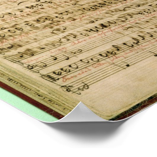 Pagina's uit de kern van de "Kunst van de Fugue" Poster (Hoek)