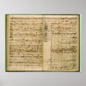 Pagina's uit de kern van de "Kunst van de Fugue" Poster (Voorkant)