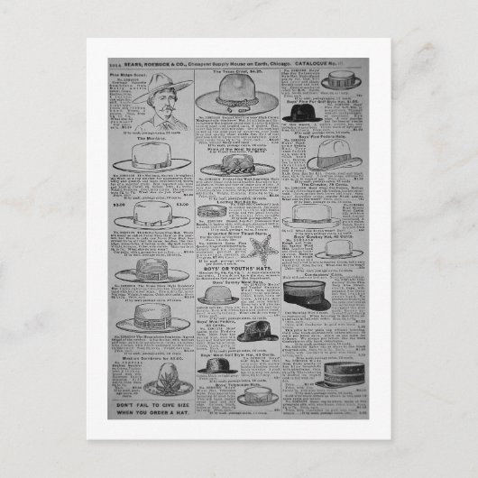 Pagina's uit de zegen, Roebuck van Chicago, catalo Briefkaart (Voorkant)