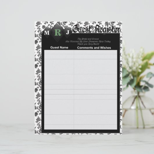 Pagina's van het Guest Book voor Wedding Album (Staand voorkant)