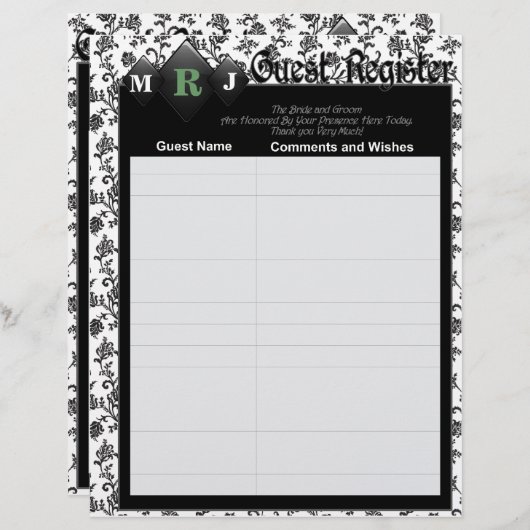 Pagina's van het Guest Book voor Wedding Album (Voorkant / Achterkant)