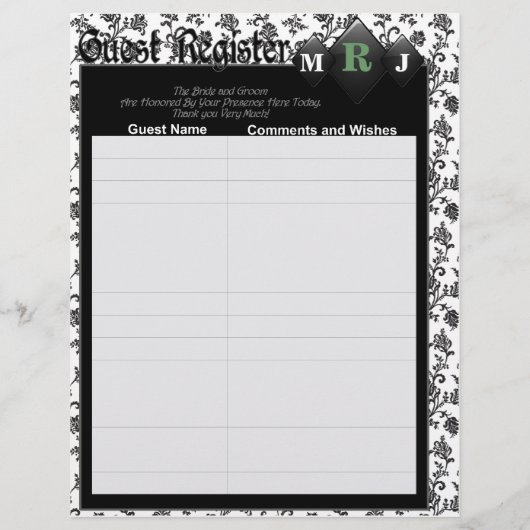 Pagina's van het Guest Book voor Wedding Album (Achterkant)