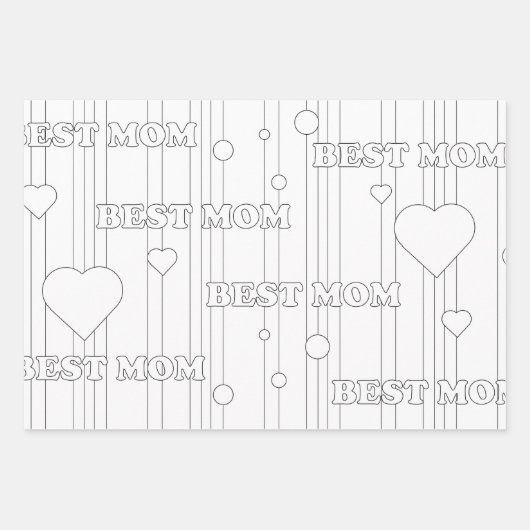 Pagina's voor moederdag kleuren inpakpapier vel (Voorkant 2)