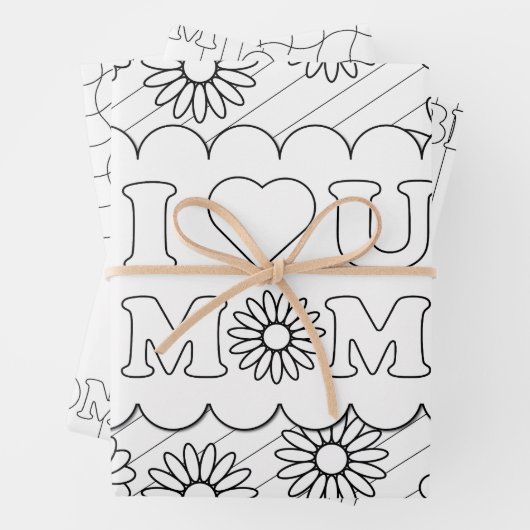 Pagina's voor moederdag kleuren inpakpapier vel (In situ)