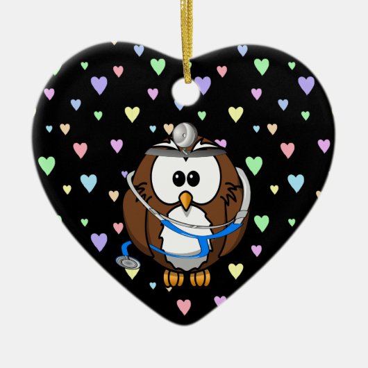 pagineren Doc Owl Keramisch Ornament (Voorkant)