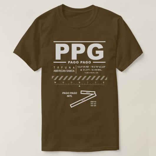 Pago Pago International Airport PPG T-shirt (Design voorkant)