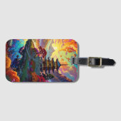 Pagoda and Coloured Landscape Bagagelabel (Voorkant (horizontaal))