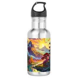 Pagoda and Coloured Landscape  Waterfles