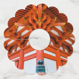 Pagoda bottom up perspective, Miyajima Wijnglaslabel