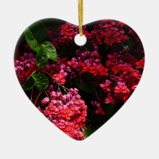 Pagoda Flowers Colorful Red en Roze Keramisch Ornament (Voorkant)