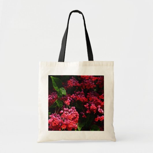 Pagoda Flowers Colorful Red en Roze Tote Bag (Voorkant)