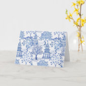 Pagoda Forest blauw en wit Kaart (Gele Bloem)