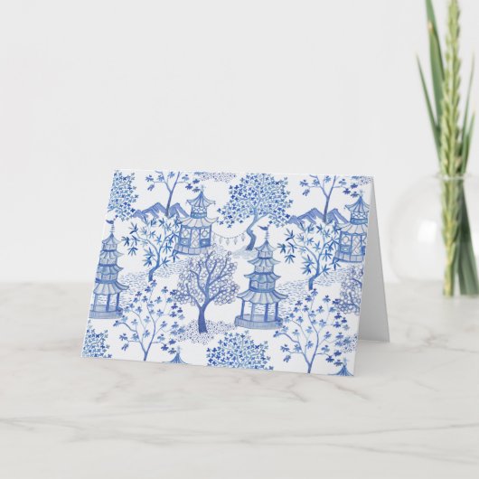 Pagoda Forest blauw en wit Kaart (Voorkant)