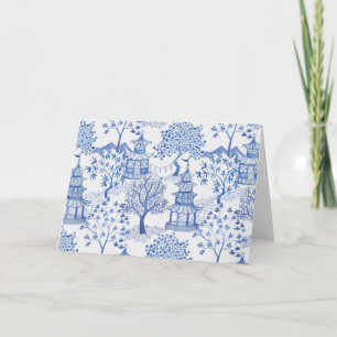 Pagoda Forest Blue en White Kaart
