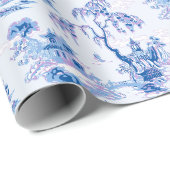 Pagoda Garden in Blue and Purple Cadeaupapier (Rol Hoek)