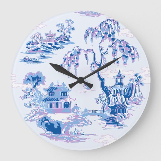 Pagoda Garden in Blue and Purple Grote Klok (Voorkant)