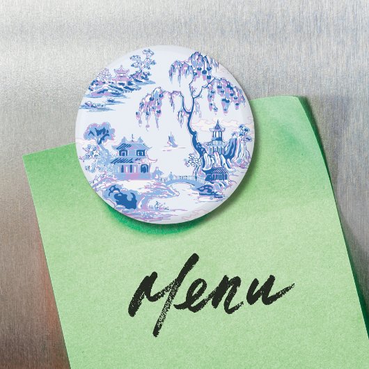 Pagoda Garden in Blue and Purple Magnet