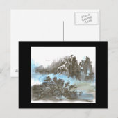 Pagoda in de bergen in het Zwarte Briefkaart (Voorkant / Achterkant)