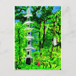 Pagoda in het briefkaart van het landschap van de