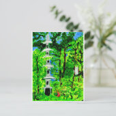 Pagoda in het briefkaart van het landschap van de  (Staand voorkant)
