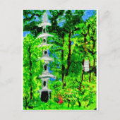 Pagoda in het briefkaart van het landschap van de (Voorkant)