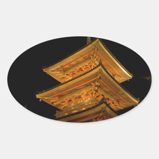 Pagoda Japan Kyoto Ovale Sticker (Voorkant)