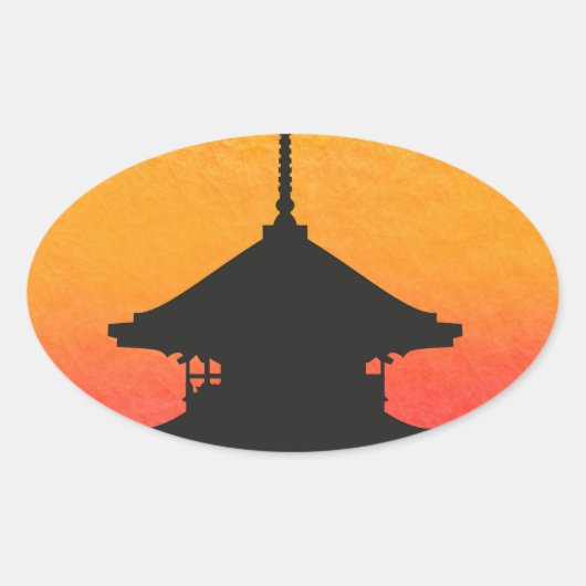 Pagoda Japan Kyoto Ovale Sticker (Voorkant)