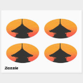 Pagoda Japan Kyoto Ovale Sticker (Vel)