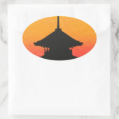 Pagoda Japan Kyoto Ovale Sticker (Tas)