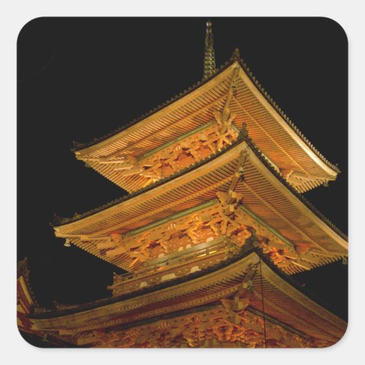 Pagoda Japan Kyoto Vierkante Sticker (Voorkant)