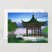 Pagoda Natuur Landschap Fantasy Art Briefkaart (Voorkant / Achterkant)