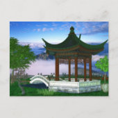 Pagoda Natuur Landschap Fantasy Art Briefkaart (Voorkant)