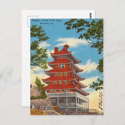 Pagoda on Mt. Penn, Reading, Pennsylvania Briefkaart (Voorkant / Achterkant)