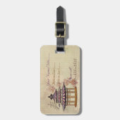 Pagoda Roos gemengd media-Orientaal Bagagelabel (Voorkant verticaal)