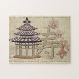 Pagoda Roos gemengd media-Orientaal Legpuzzel