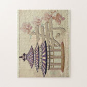 Pagoda Roos gemengd media-Orientaal Legpuzzel (Verticaal)
