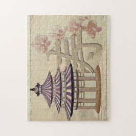 Pagoda Roos gemengd media-Orientaal Legpuzzel