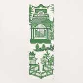 Pagoda Theehuis Chinoiserie in Jade Green Yogamat (Achterkant)