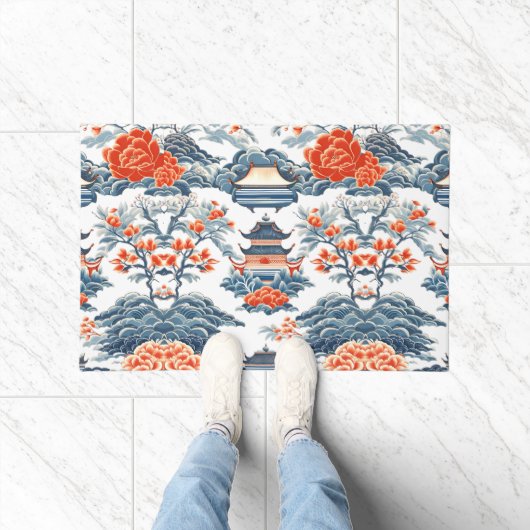 PAGODA'S EN BLOEMEN DEURMAT (Binnen)