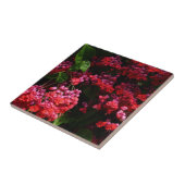 Pagode Bloemen Kleurig Rood en Roze Tegeltje (Zijkant)
