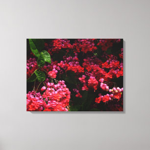 Pagode Bloemen Kleurrijk Rood en Roze Canvas Afdruk