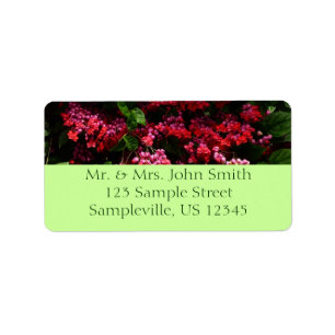 Pagode Bloemen Kleurrijk Rood en Roze Etiket