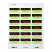 Pagode Bloemen Kleurrijk Rood en Roze Etiket (Full Sheet)