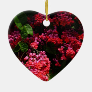 Pagode Bloemen Kleurrijk Rood en Roze Keramisch Ornament