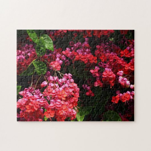 Pagode Bloemen Kleurrijk Rood en Roze Legpuzzel (Horizontaal)
