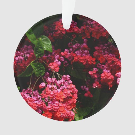 Pagode Bloemen Kleurrijk Rood en Roze Ornament (voorkant)