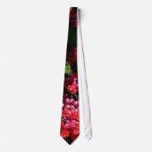 Pagode Bloemen Kleurrijk Rood en Roze Stropdas (Voorkant)