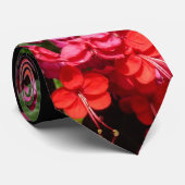 Pagode Bloemen Kleurrijk Rood en Roze Stropdas (Opgerold)